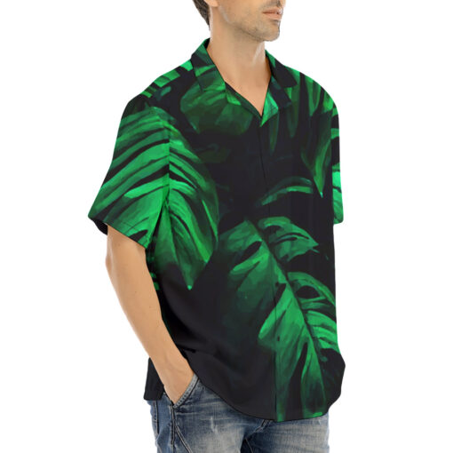 Green Tropical Leaves Hawaiian Shirt - Image 2