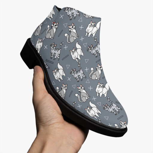 Cute Gray and White Cats Fashion Boots - Image 3