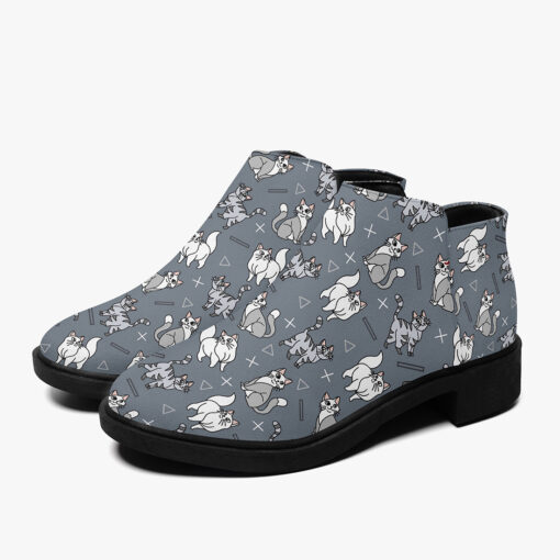 Cute Gray and White Cats Fashion Boots - Image 5