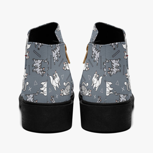 Cute Gray and White Cats Fashion Boots - Image 6