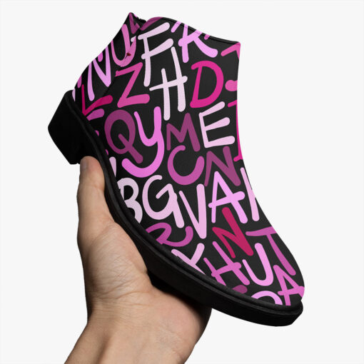 Hand Drawn Pink Letters Fashion Boots - Image 3