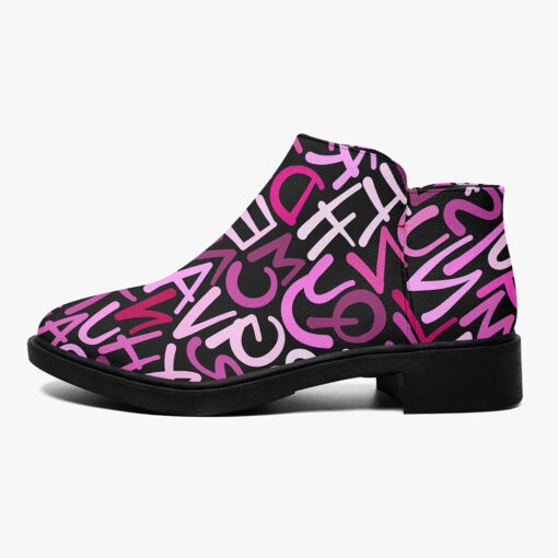 Hand Drawn Pink Letters Fashion Boots - Image 4