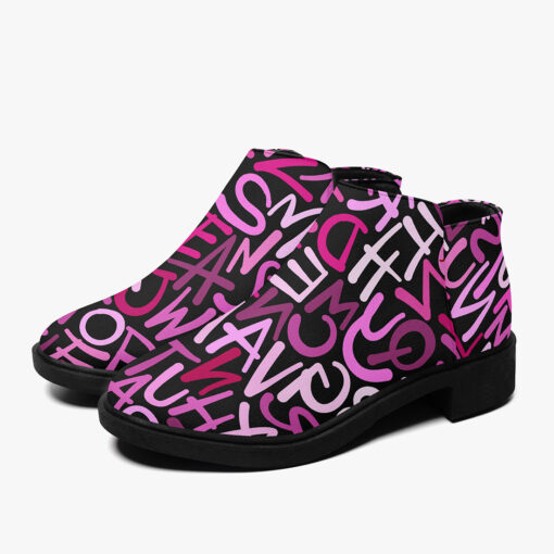 Hand Drawn Pink Letters Fashion Boots - Image 5