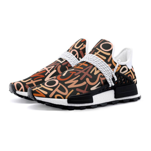 Hand Drawn Brown Letters Mesh Sneakers - Image 2