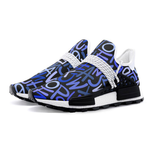 Hand Drawn Blue Letters Mesh Sneakers - Image 2