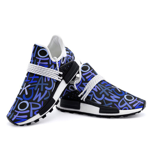 Hand Drawn Blue Letters Mesh Sneakers