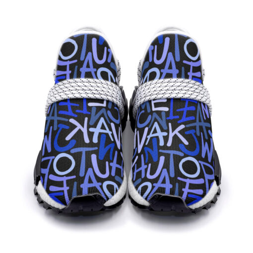 Hand Drawn Blue Letters Mesh Sneakers - Image 4