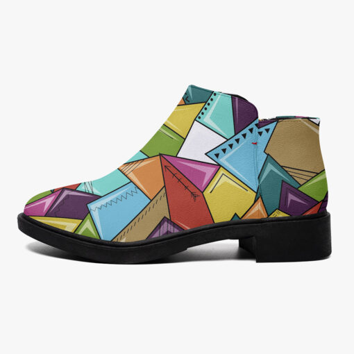 Colorful Mosaic Geometric Fashion Boots - Image 4