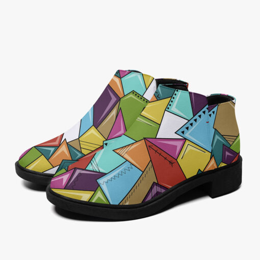 Colorful Mosaic Geometric Fashion Boots - Image 5