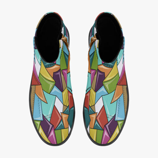 Colorful Mosaic Geometric Fashion Boots - Image 7