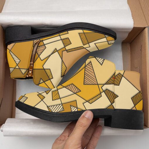 Mosaic Geometric Yellow Fashion Boots