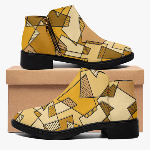 Mosaic Geometric Yellow Fashion Boots - Image 2