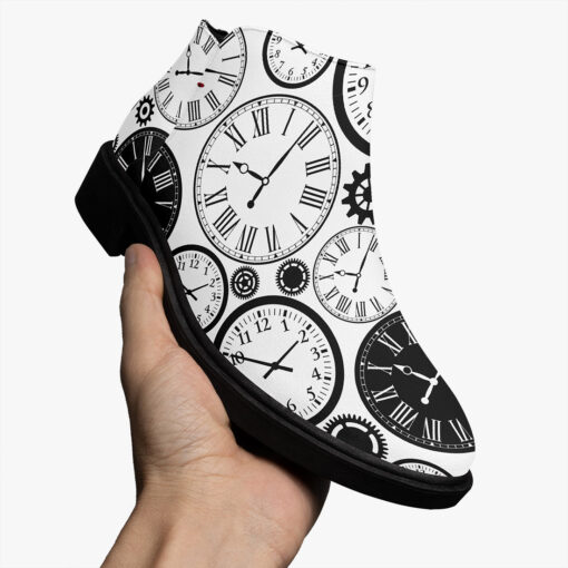 Black and White Clocks Fashion Boots - Image 3