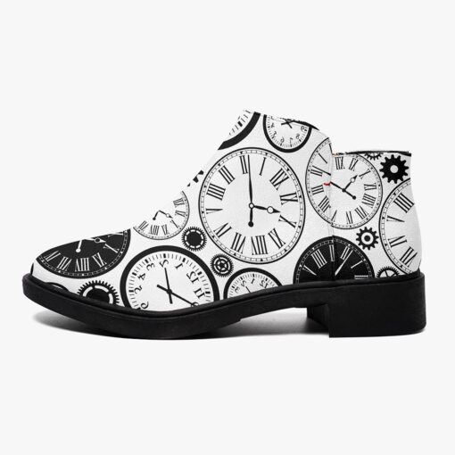 Black and White Clocks Fashion Boots - Image 4