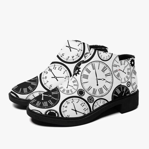 Black and White Clocks Fashion Boots - Image 5