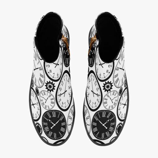 Black and White Clocks Fashion Boots - Image 7