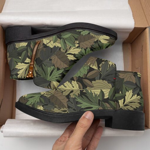 Camouflage Leaves Fashion Boots