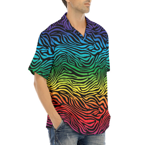 Colorful Zebra Hawaiian Shirt - Image 2