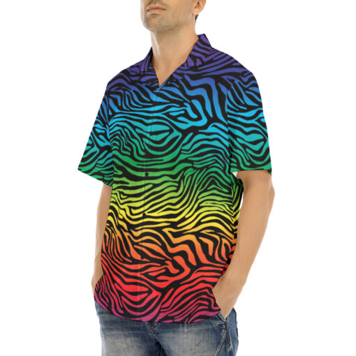 Colorful Zebra Hawaiian Shirt - Image 3