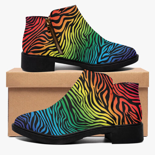 Colorful Zebra Fashion Boots - Image 2