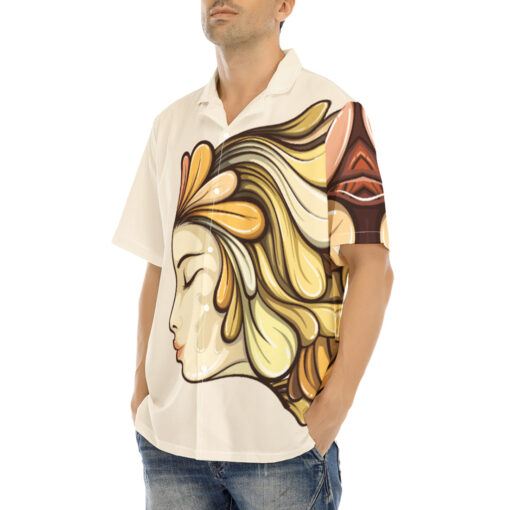 Multicolor Face Art Hawaiian Shirt - Image 3