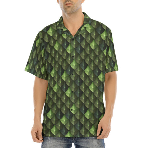 Green Dragon Reptile Scale Hawaiian Shirt