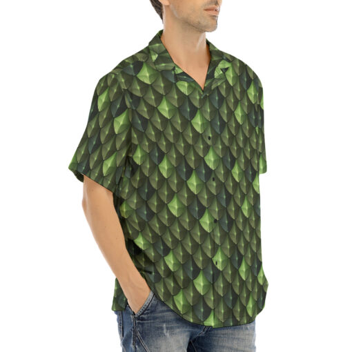 Green Dragon Reptile Scale Hawaiian Shirt - Image 2