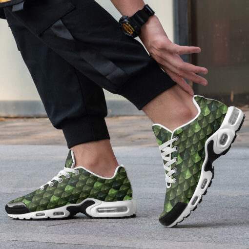 Green Dragon Reptile Scale Cushion Air Sneakers - Image 2