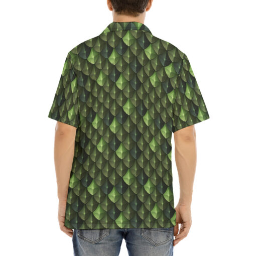 Green Dragon Reptile Scale Hawaiian Shirt - Image 4