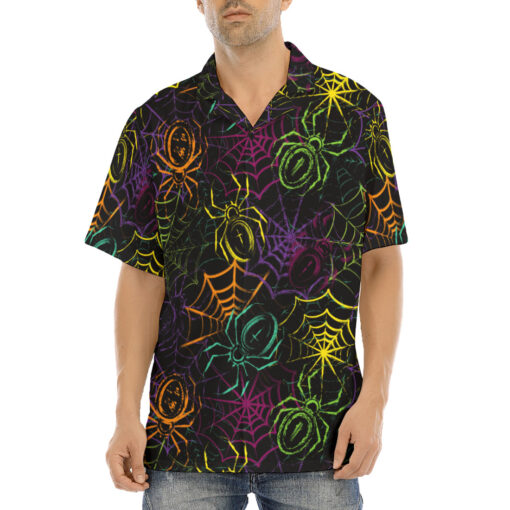 Colorful Spiders Spiderweb Hawaiian Shirt