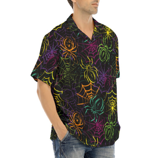 Colorful Spiders Spiderweb Hawaiian Shirt - Image 2