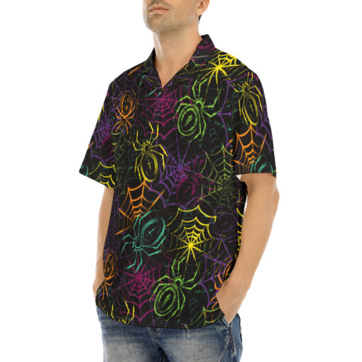 Colorful Spiders Spiderweb Hawaiian Shirt - Image 3