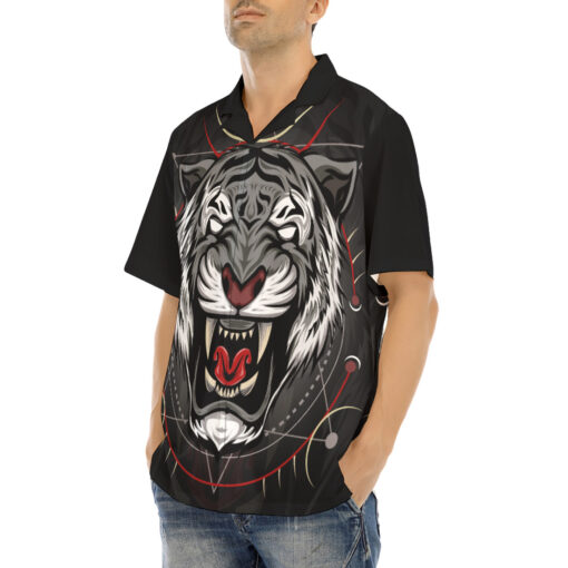 Tiger Art Print Hawaiian Shirt - Image 3