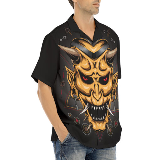 Japanese Devil Mask Hawaiian Shirt - Image 2