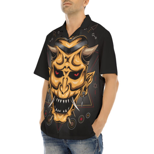 Japanese Devil Mask Hawaiian Shirt - Image 3