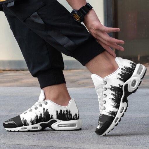 Black White Modern Grunge Cushion Air Sneakers - Image 2