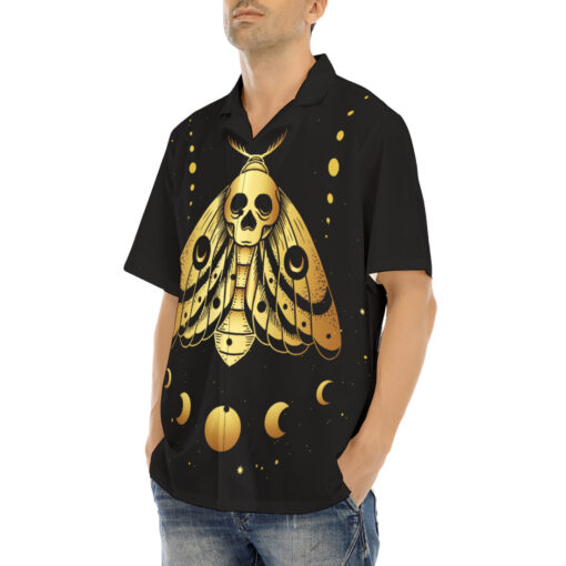 Esoteric Death Moth Moon and Sun Hawaiian Shirt - Image 3