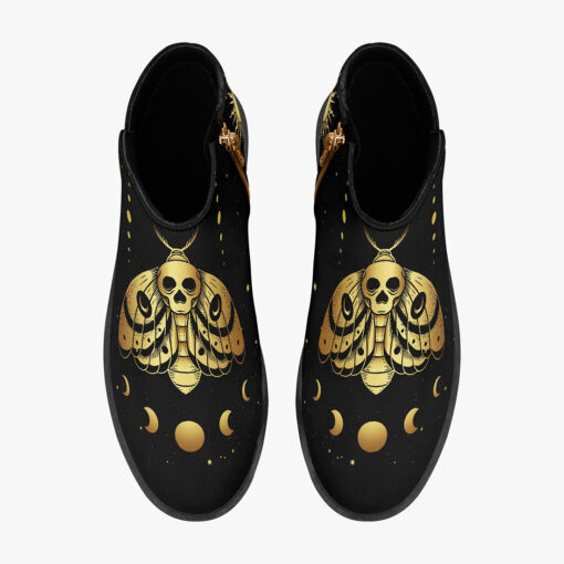 Esoteric Death Moth Moon and Sun Fashion Boots - Image 7