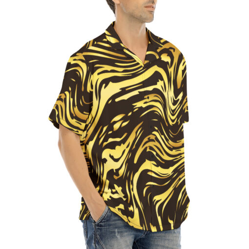 Shiny Golden Marble Hawaiian Shirt - Image 2