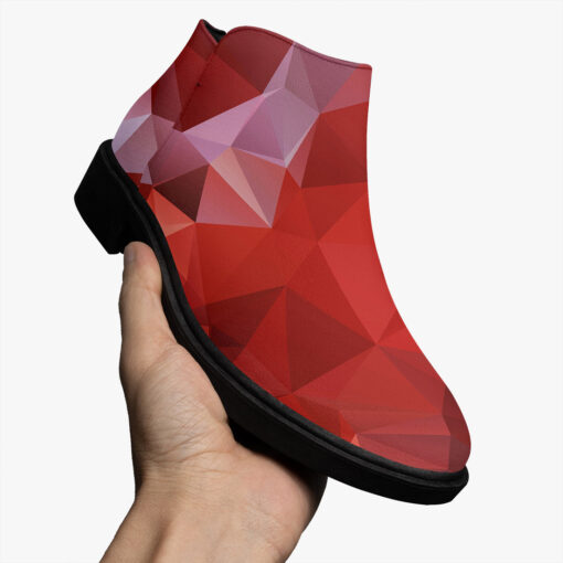 Polygonal Red Geometric Fashion Boots - Image 3