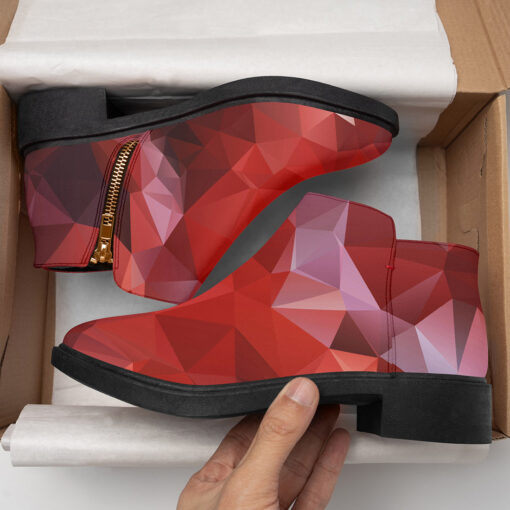 Polygonal Red Geometric Fashion Boots