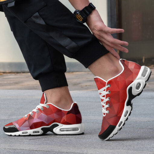 Polygonal Red Geometric Cushion Air Sneakers - Image 2