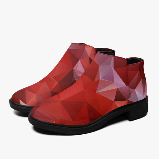 Polygonal Red Geometric Fashion Boots - Image 5