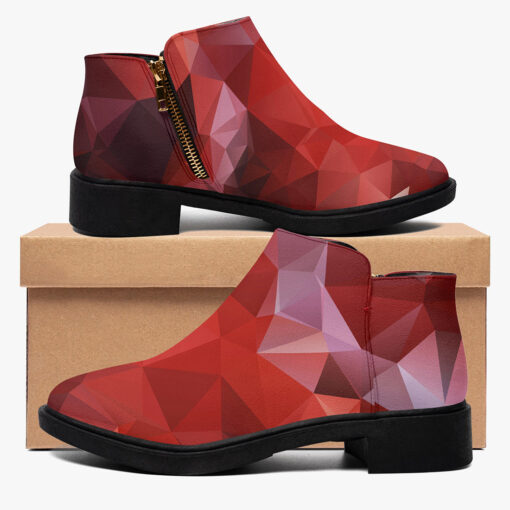 Polygonal Red Geometric Fashion Boots - Image 2