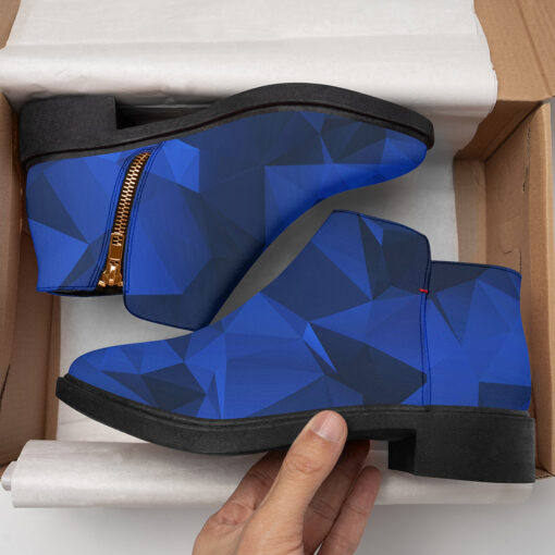 Polygonal Blue Geometric Fashion Boots