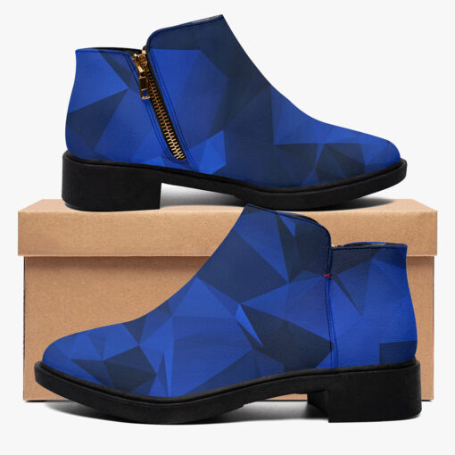 Polygonal Blue Geometric Fashion Boots - Image 2