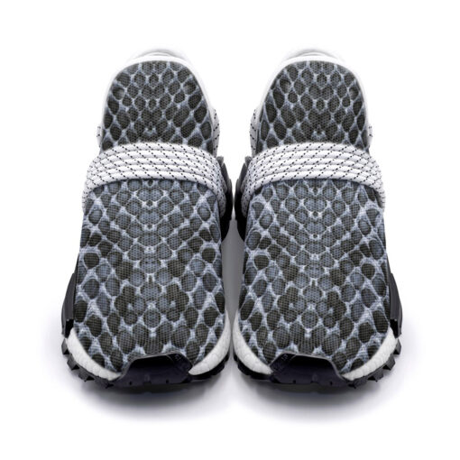 Gray Snake Ornament Mesh Sneakers - Image 4