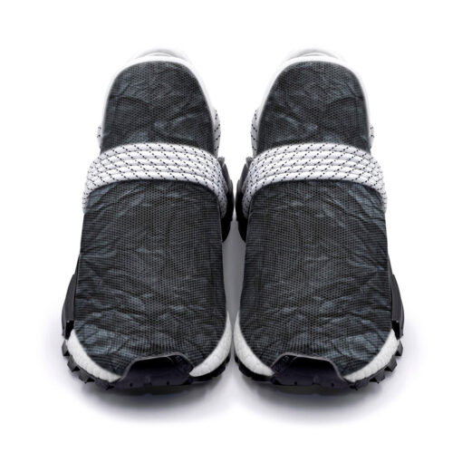 Crumpled Black Paper Mesh Sneakers - Image 4