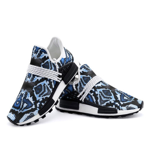 Blue Snake Skin Ornament Mesh Sneakers