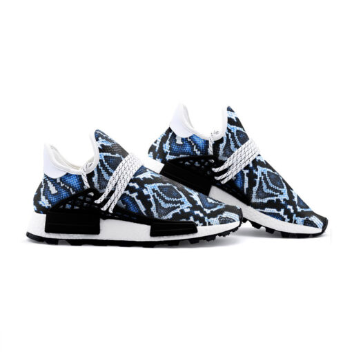 Blue Snake Skin Ornament Mesh Sneakers - Image 3